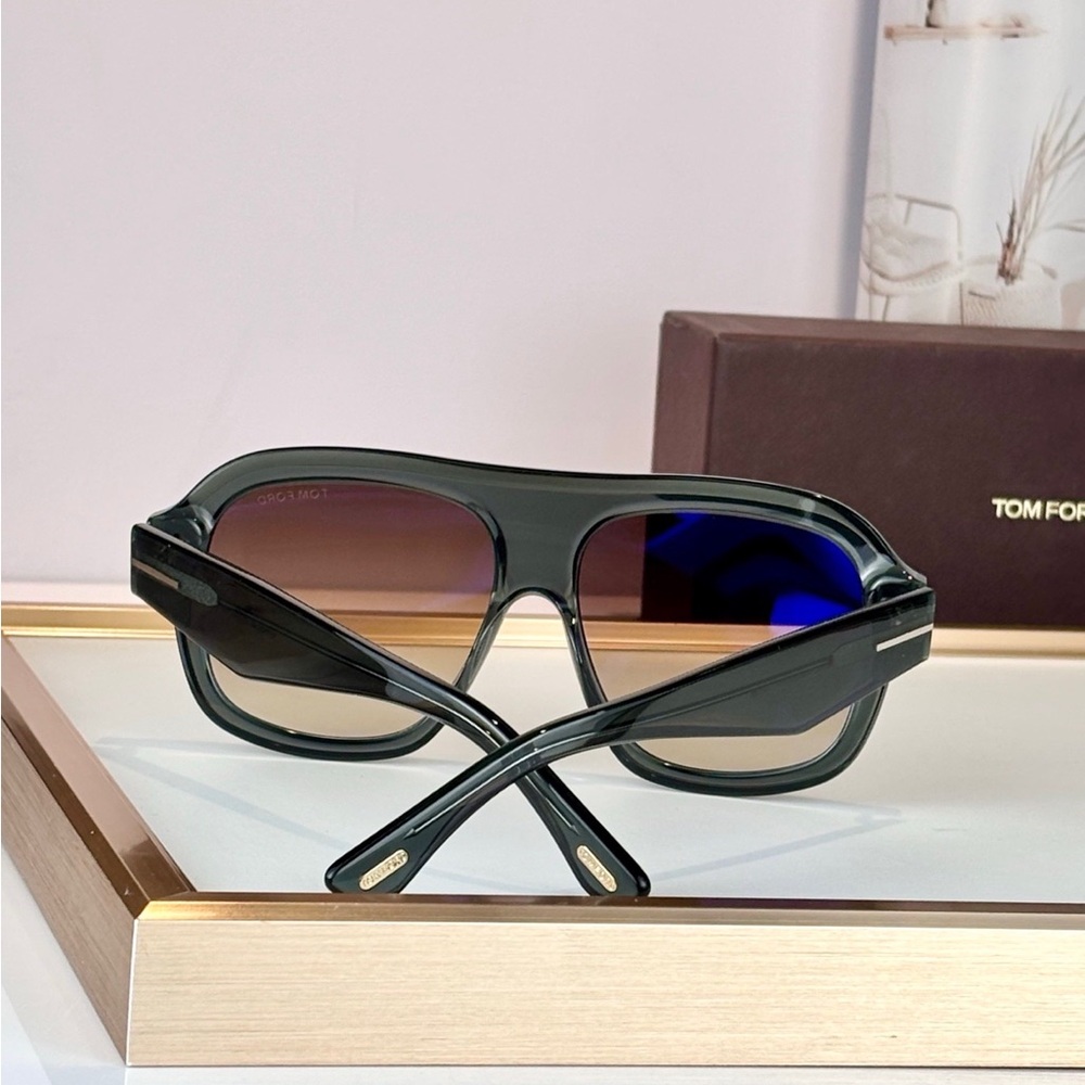 Tom Ford Translucent Smoke Square Sunglasses With… - image 3